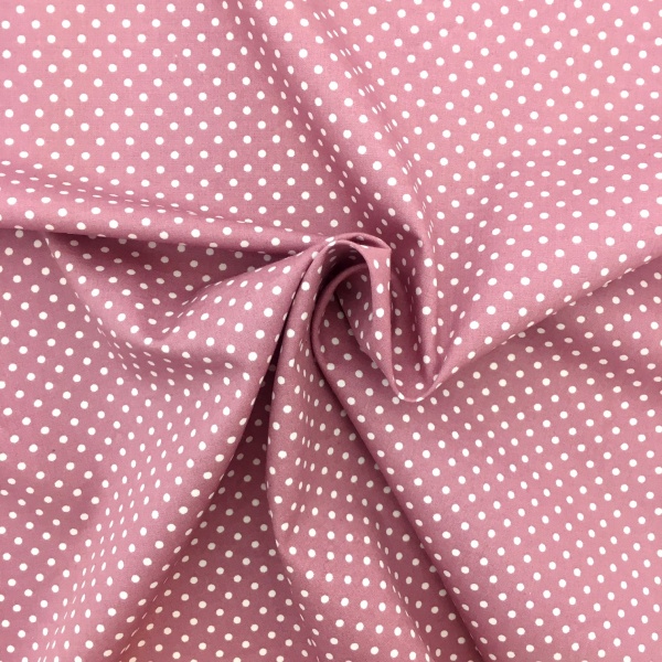 3mm Spot Cotton Dusky Pink